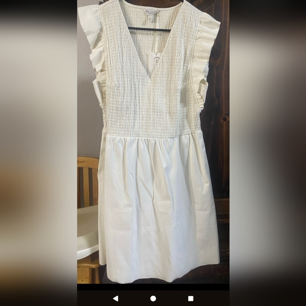 Cato Collection Limited Edition Cream Faux Leather DRESS SIZE XL